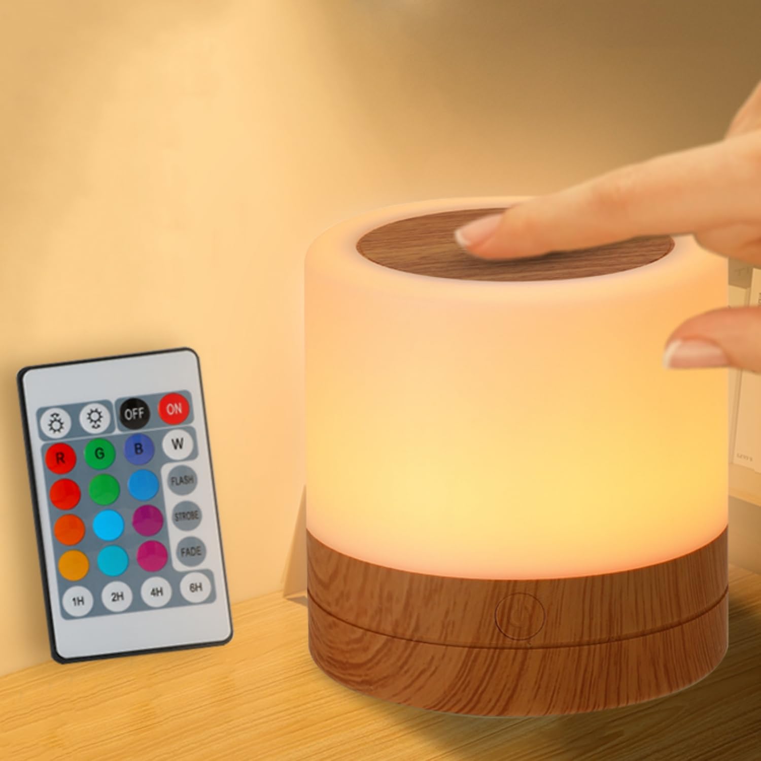Portable RGB Touch Night Lamp - Brown