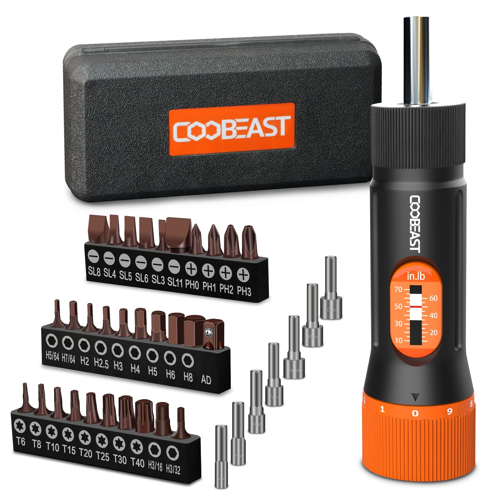 Precision Torque Screwdriver Set | 1/4" Drive | 10-70 in-lbs