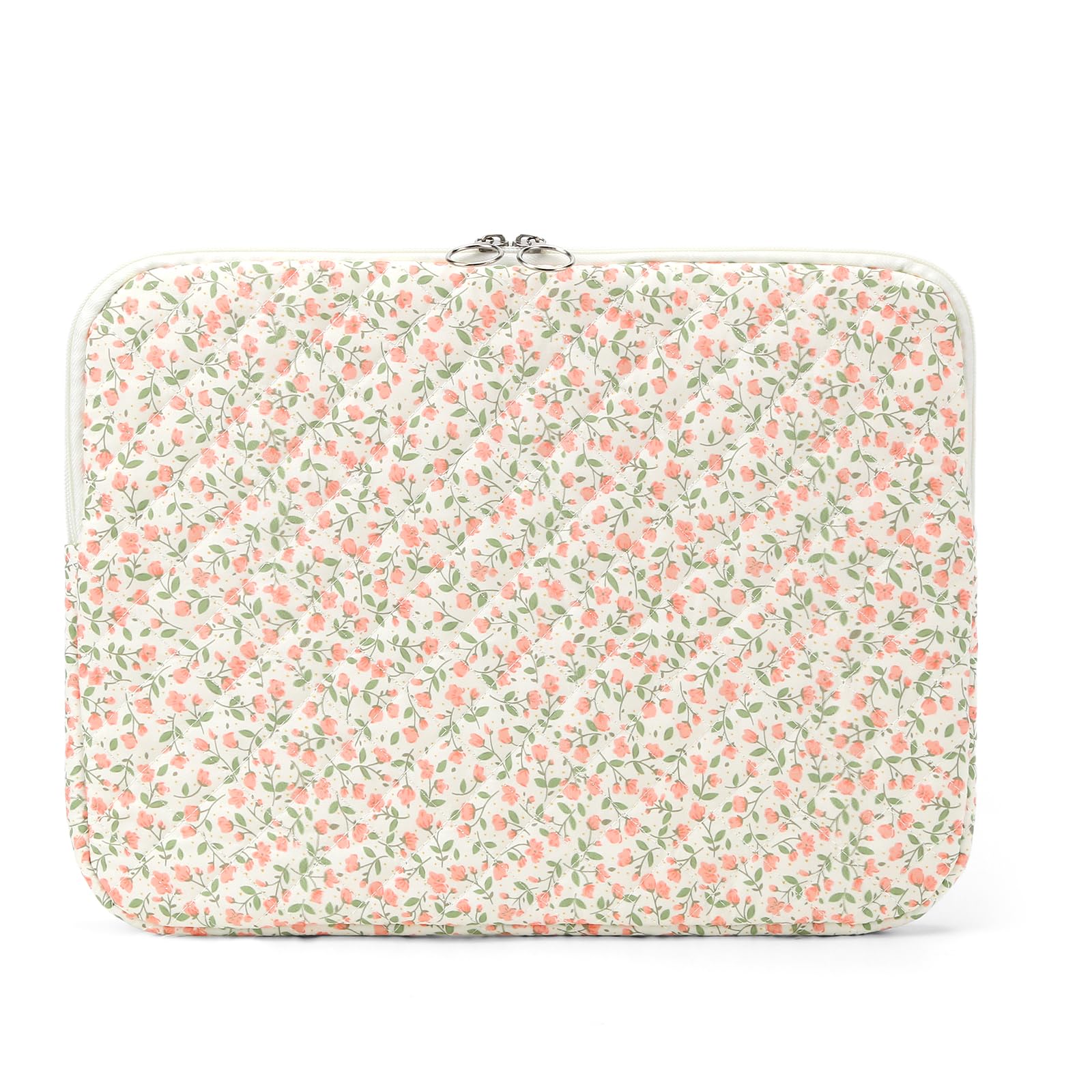 Puffy Quilted Floral Laptop Sleeve