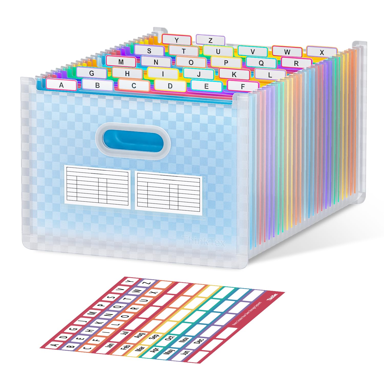 Vertical Accordion File Organizer, A-Z Tabs, Green