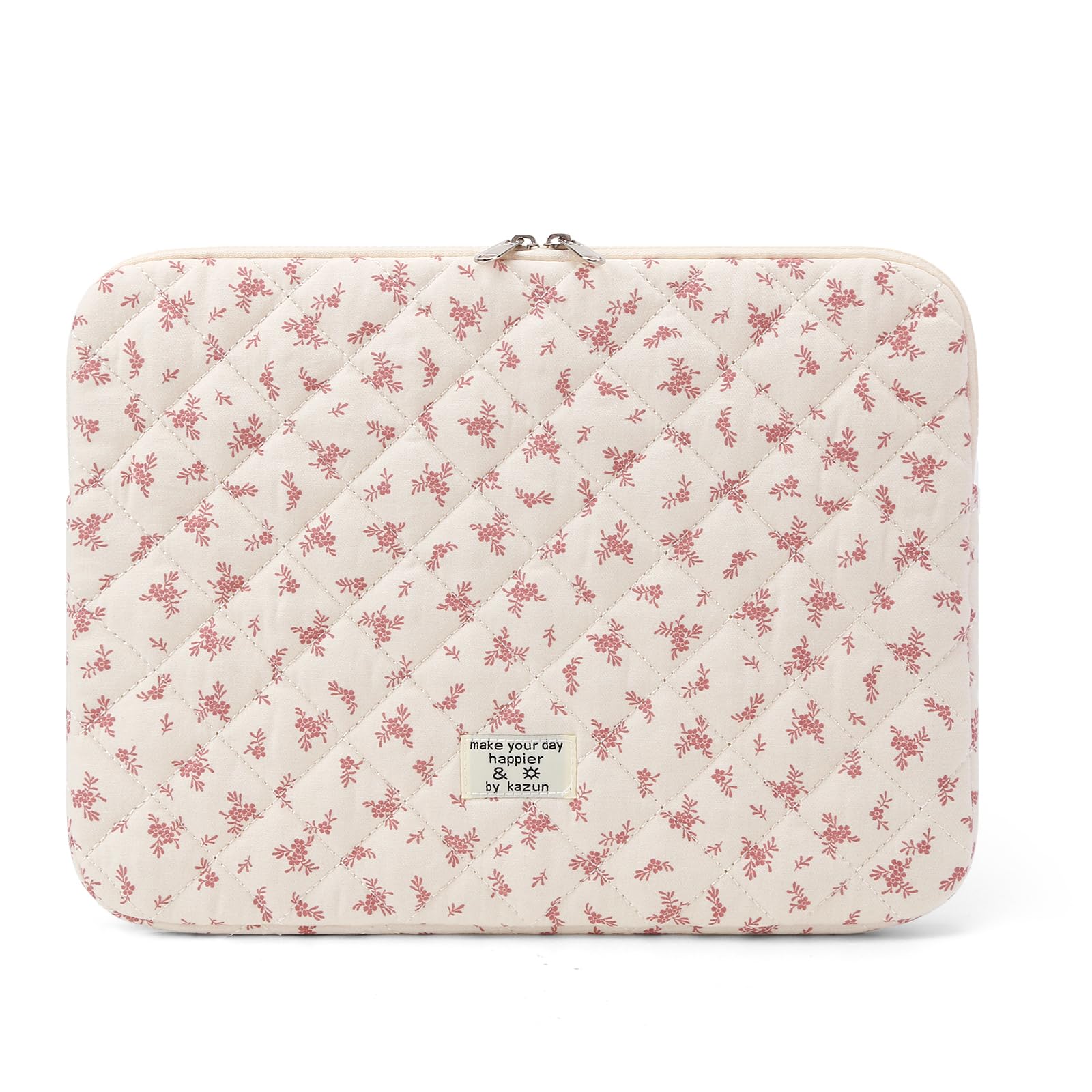 Puffy Quilted Floral Laptop Sleeve