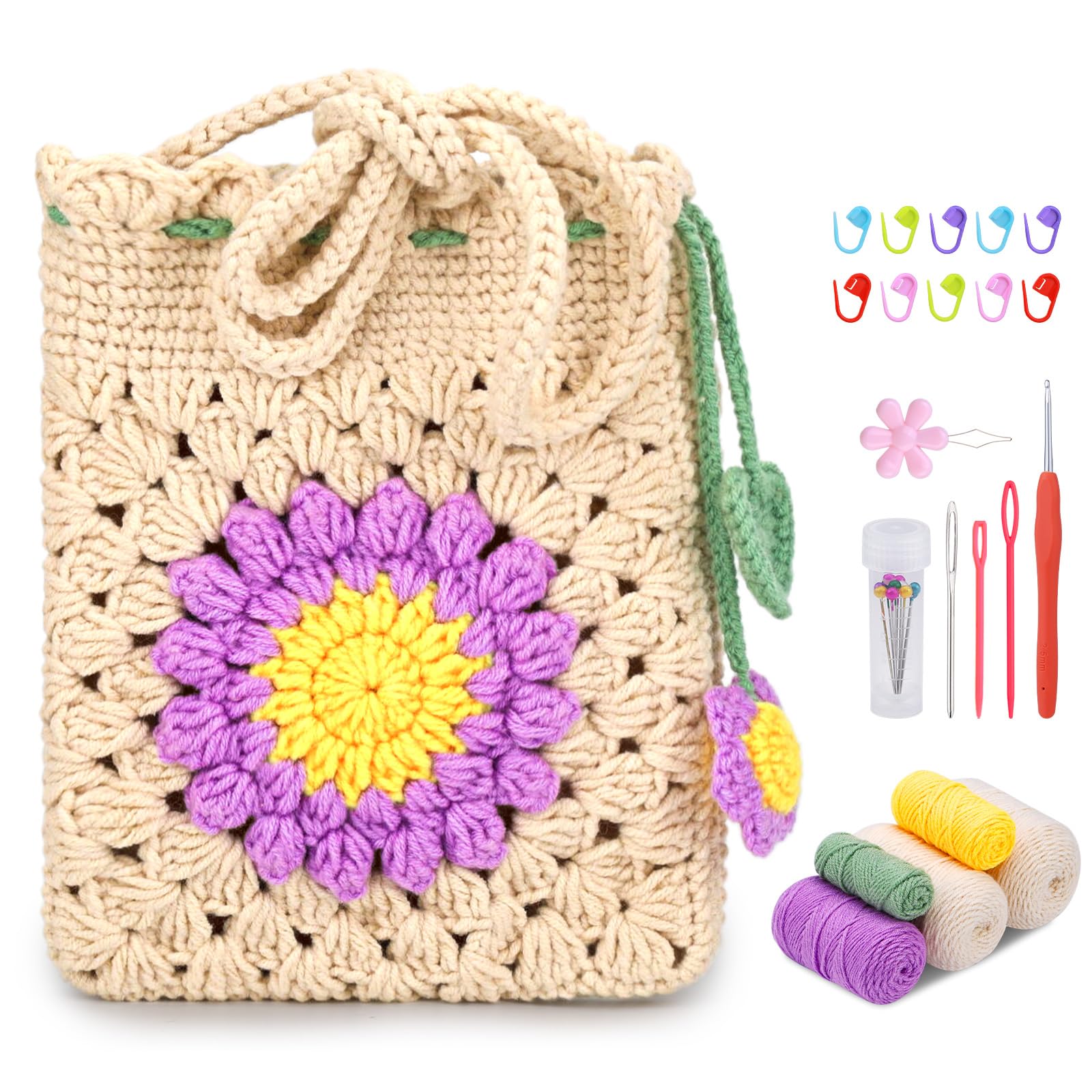 Deluxe Crochet Starter Kit with Ergonomic Hooks