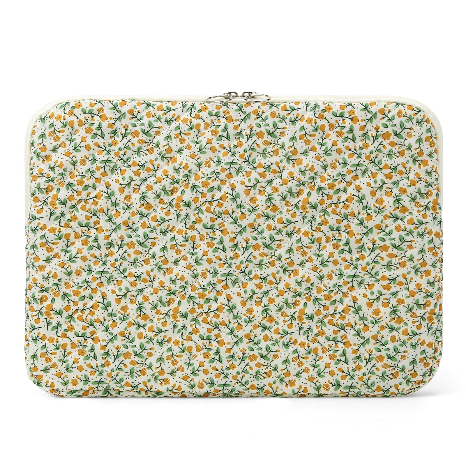 Puffy Quilted Floral Laptop Sleeve