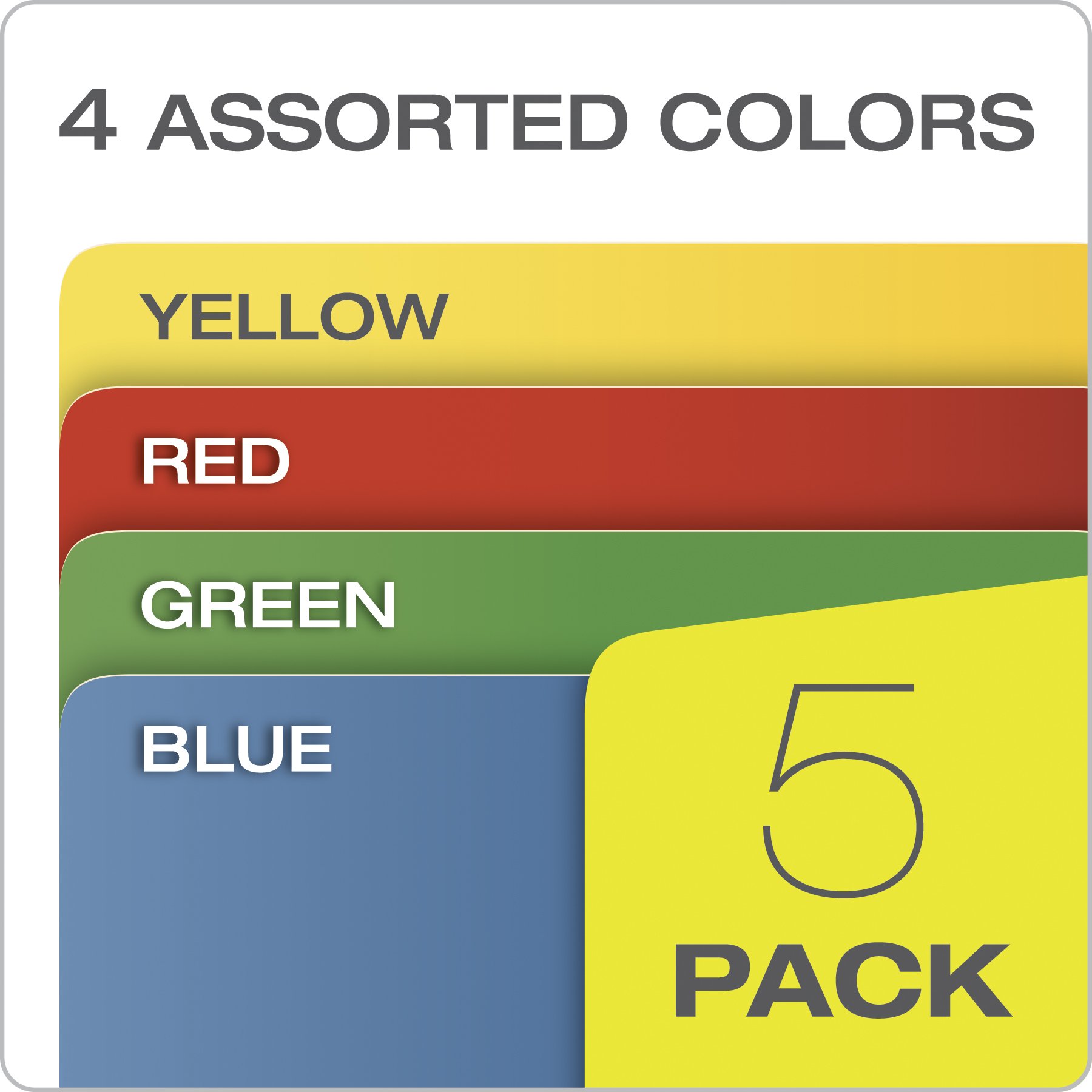 Assorted Color Letter File Pockets with 3.5-inch Expansion
