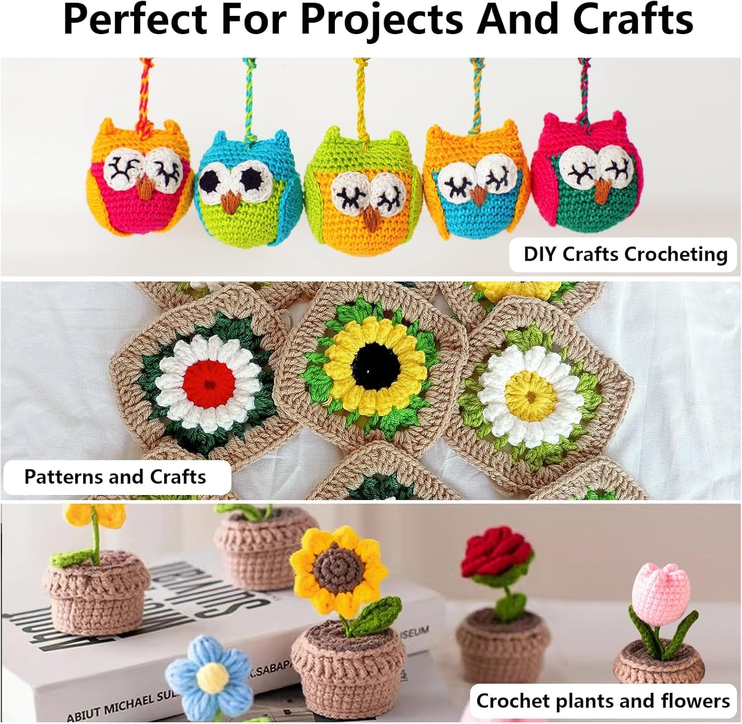 Essential Crochet Starter Kit with Yarns, Hooks & Guides