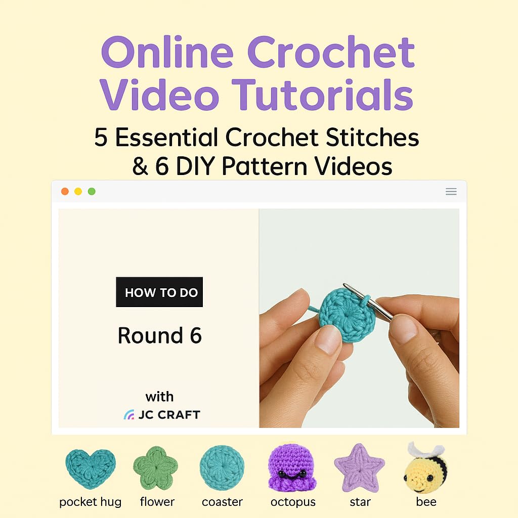 Essential Crochet Starter Kit with Yarns, Hooks & Guides