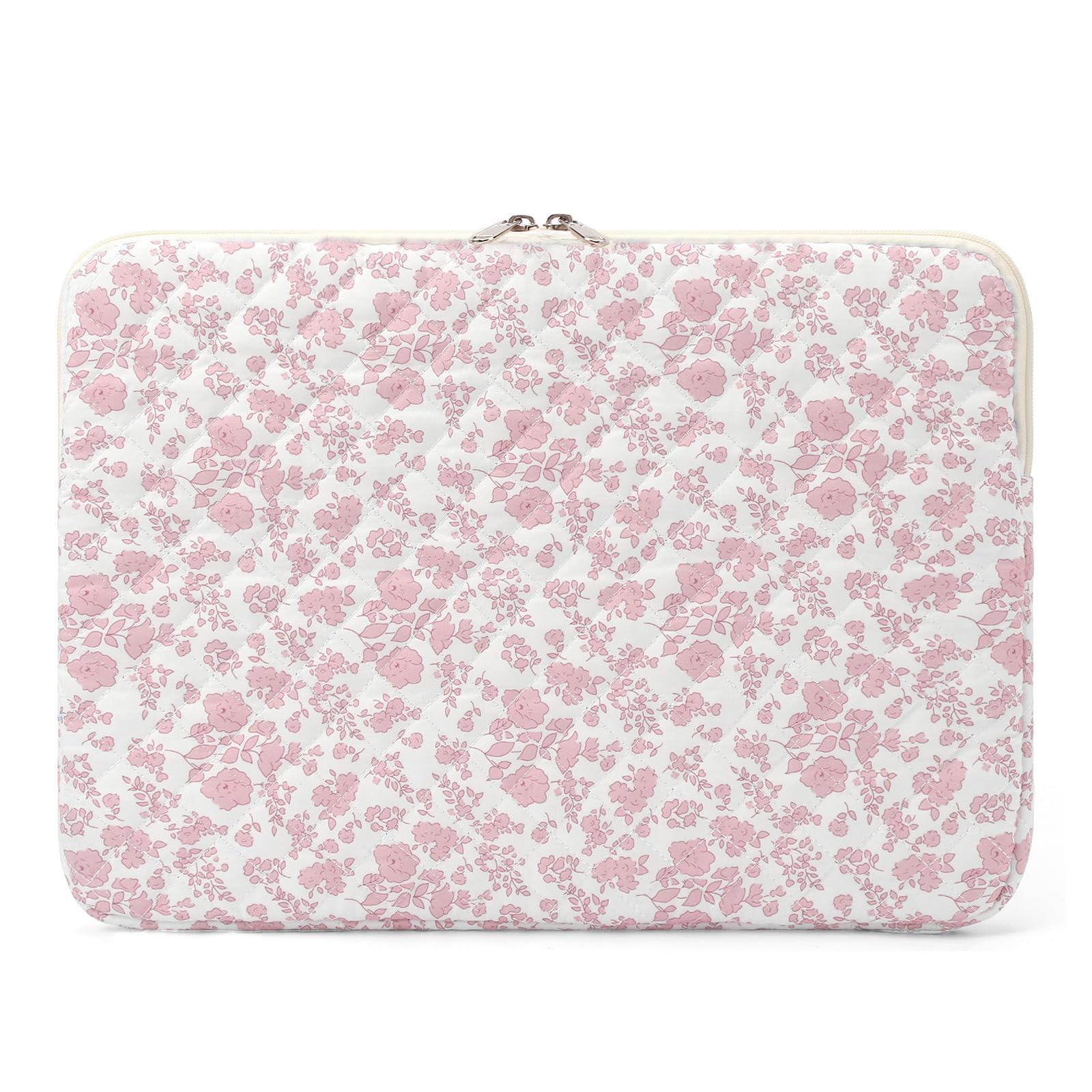 Puffy Quilted Floral Laptop Sleeve