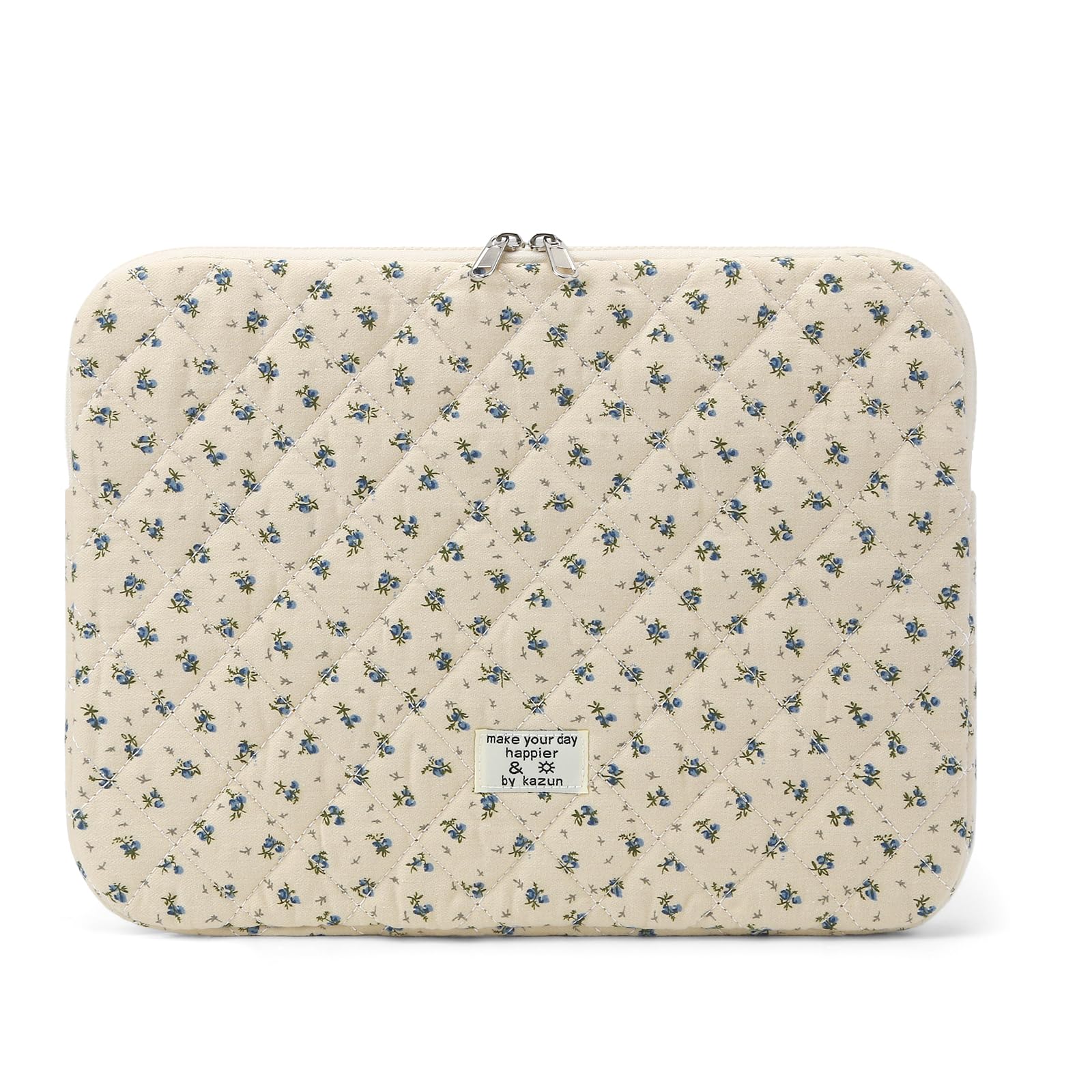 Puffy Quilted Floral Laptop Sleeve
