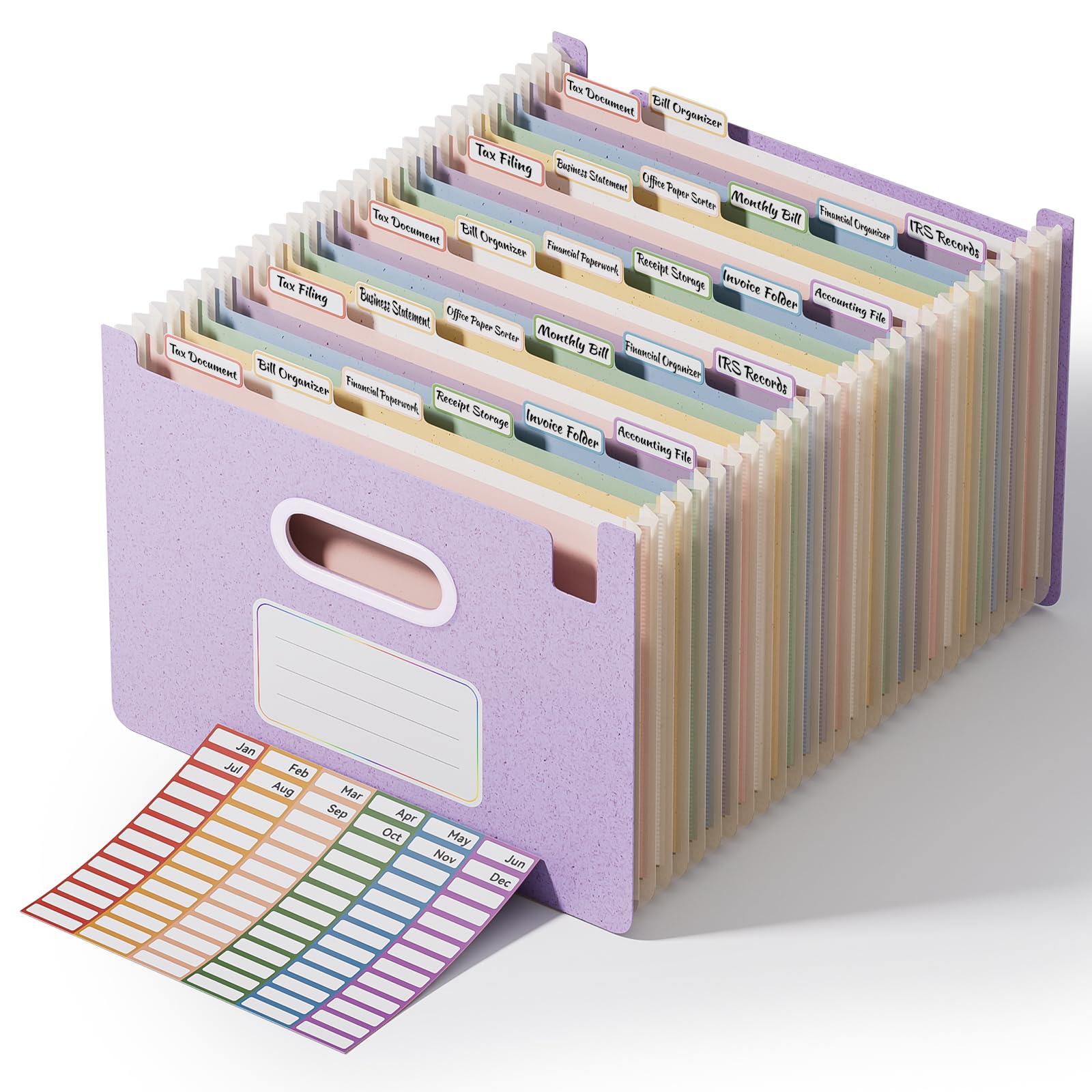 Vertical Accordion File Organizer, A-Z Tabs, Green