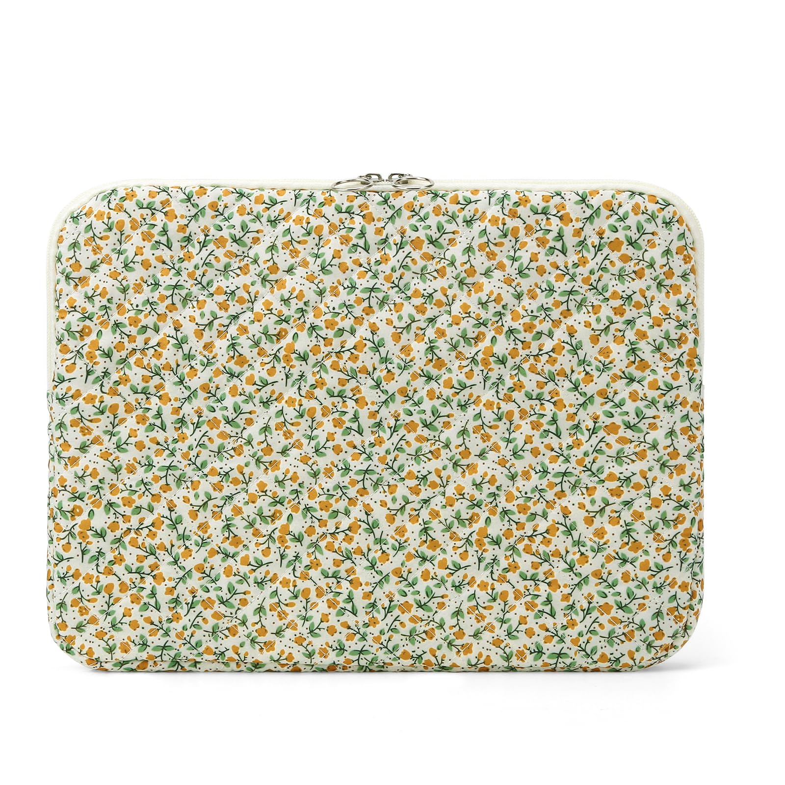 Puffy Quilted Floral Laptop Sleeve