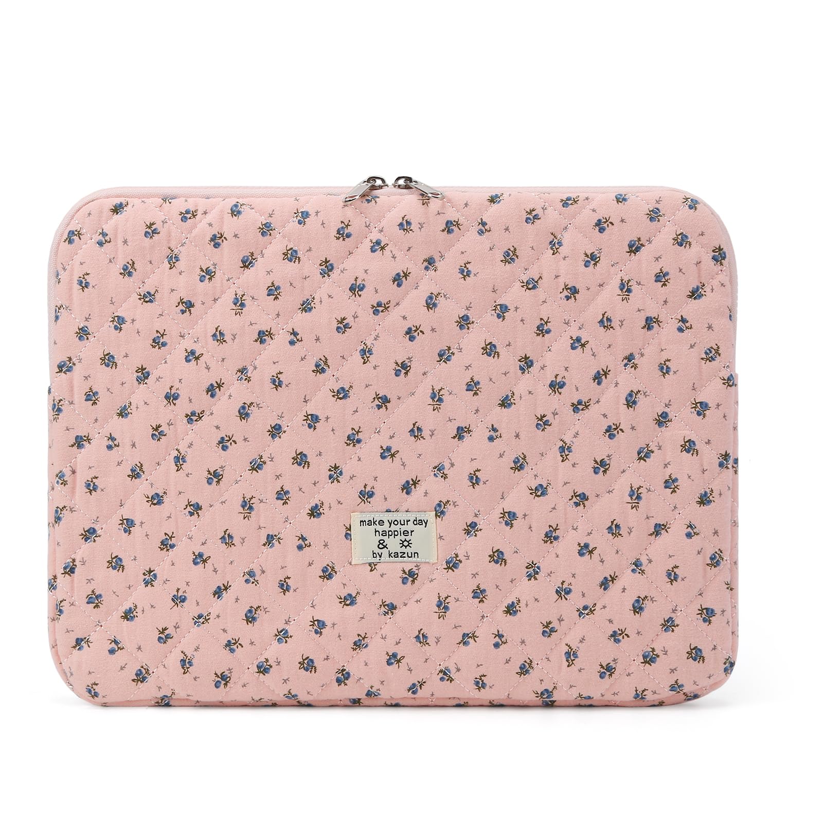 Puffy Quilted Floral Laptop Sleeve