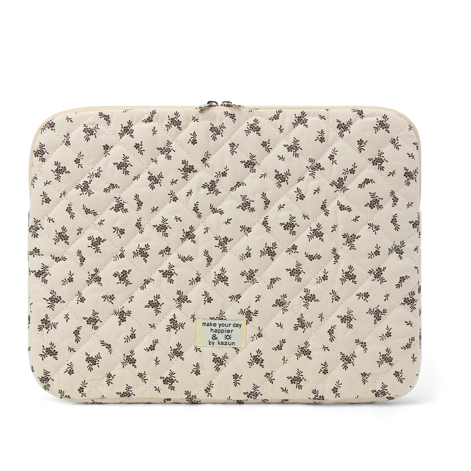 Puffy Quilted Floral Laptop Sleeve