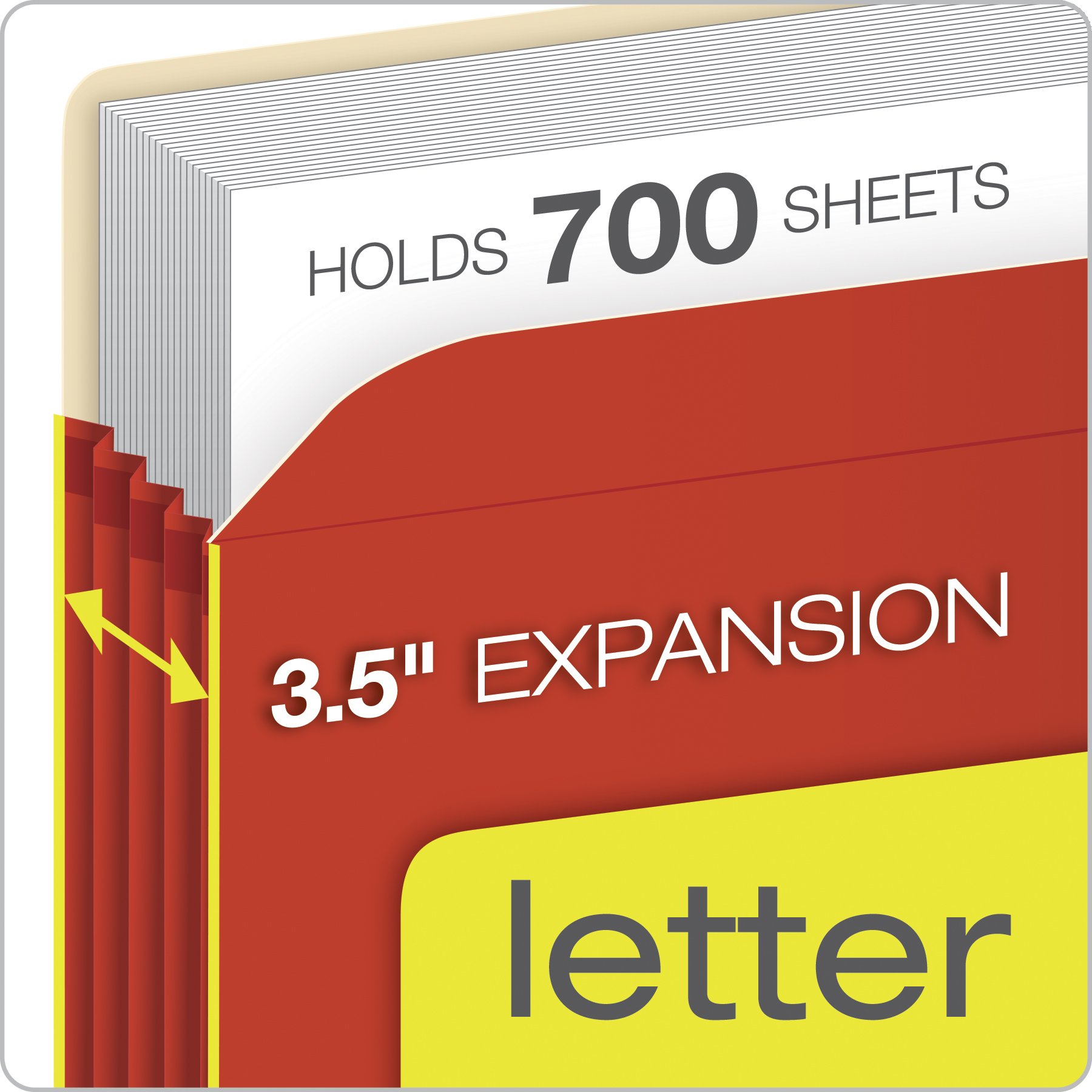 Assorted Color Letter File Pockets with 3.5-inch Expansion
