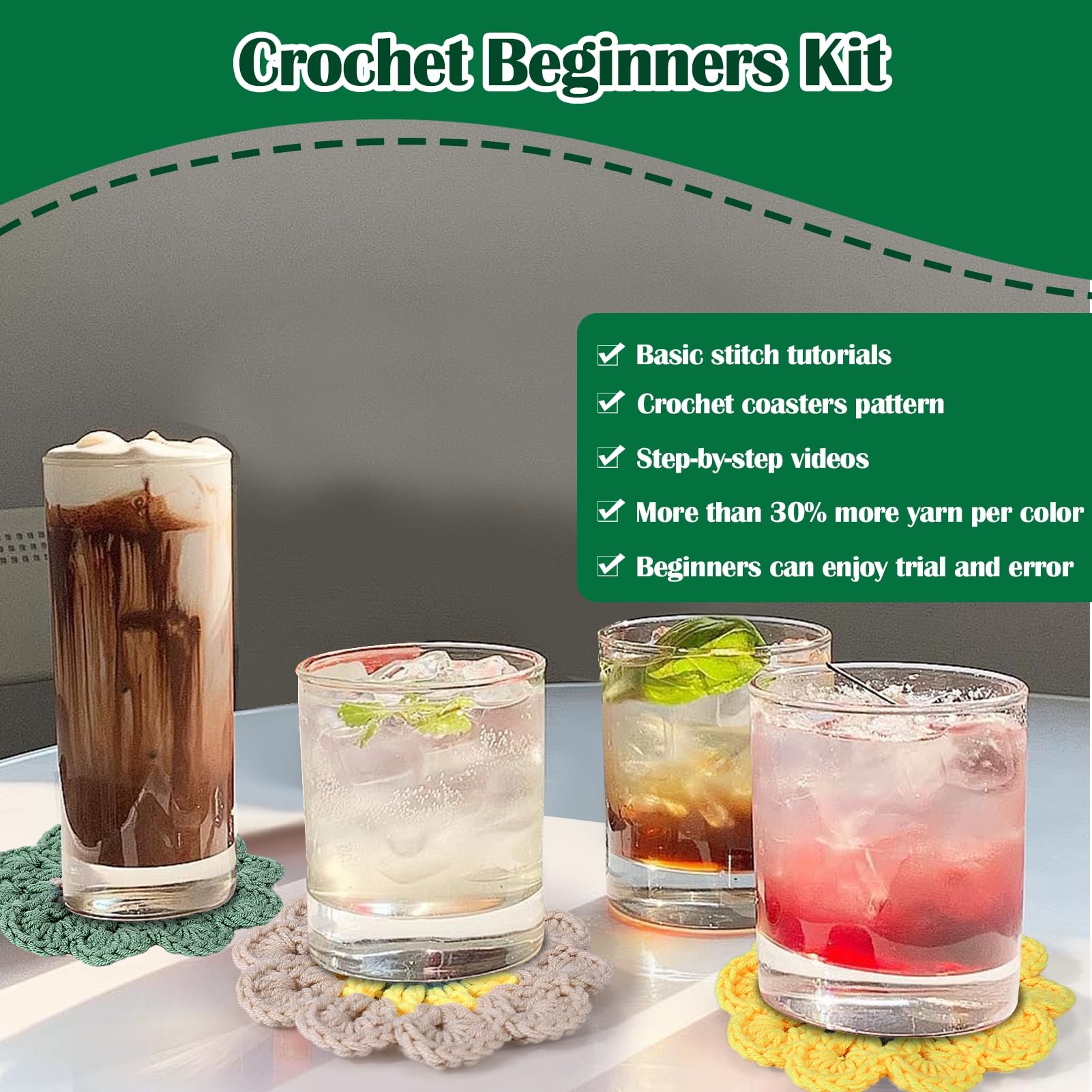 Beginner's Coaster Crochet Kit
