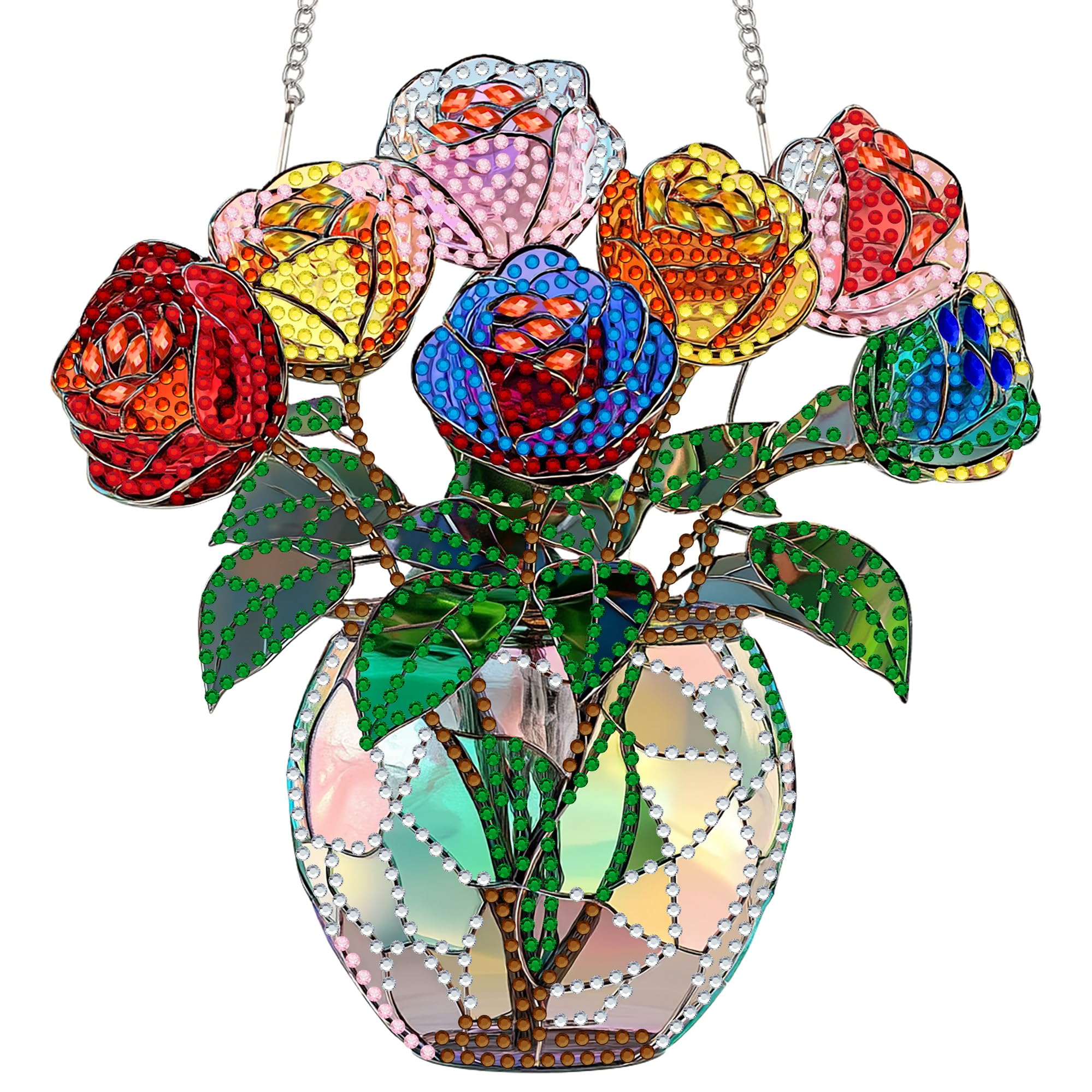 DIY Crystal Floral Suncatcher Pendant