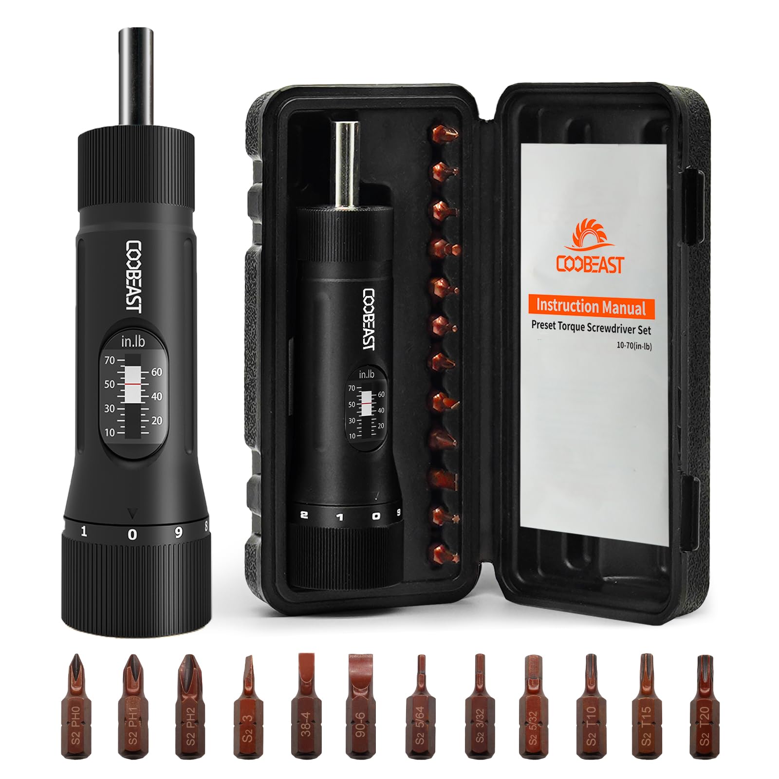 Precision Torque Screwdriver Set | 1/4" Drive | 10-70 in-lbs