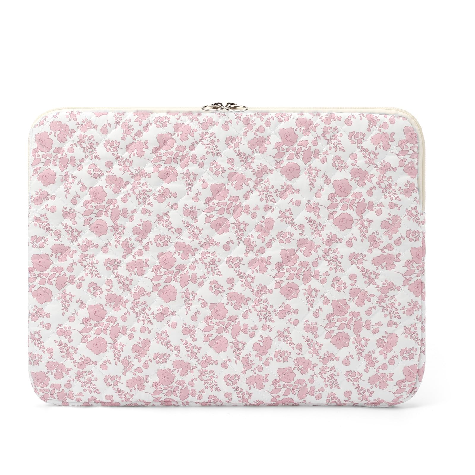 Puffy Quilted Floral Laptop Sleeve