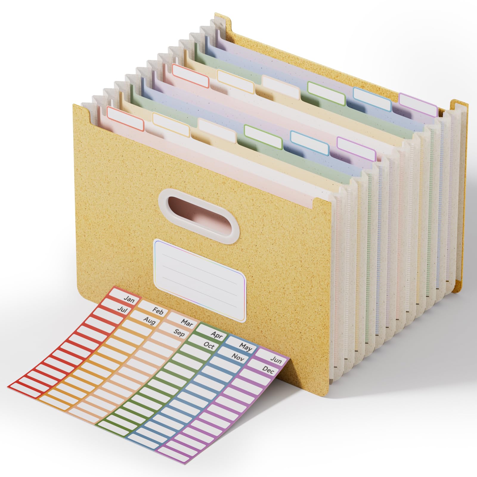 Vertical Accordion File Organizer, A-Z Tabs, Green