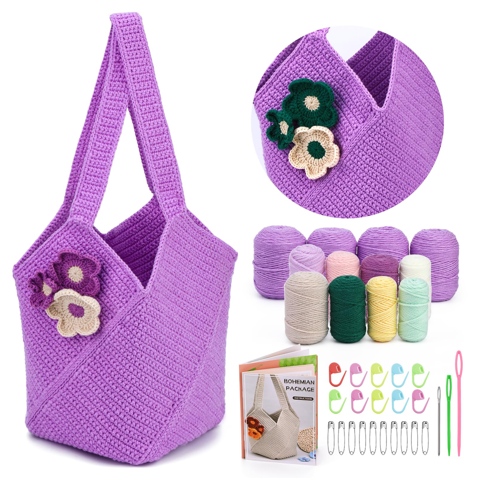 Deluxe Crochet Starter Kit with Ergonomic Hooks