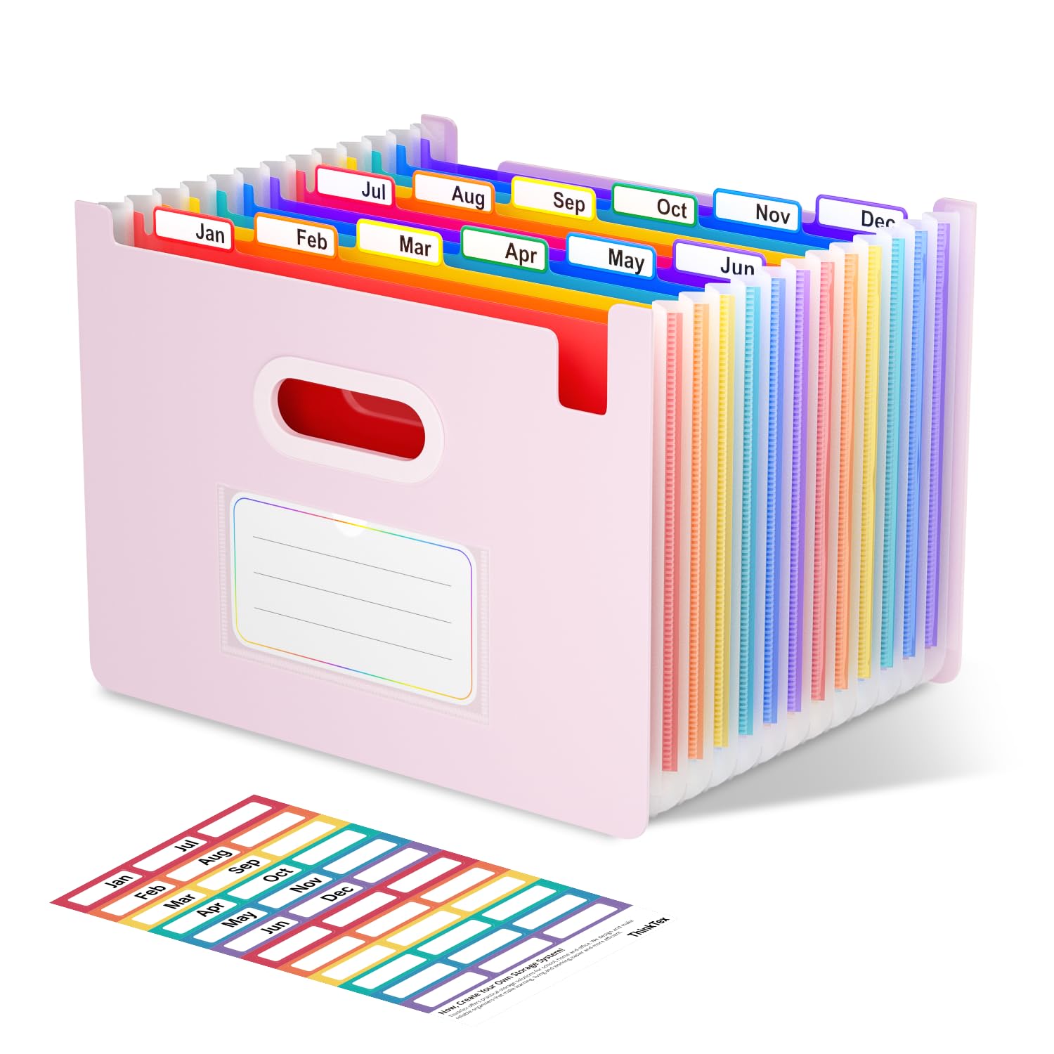 Vertical Accordion File Organizer, A-Z Tabs, Green