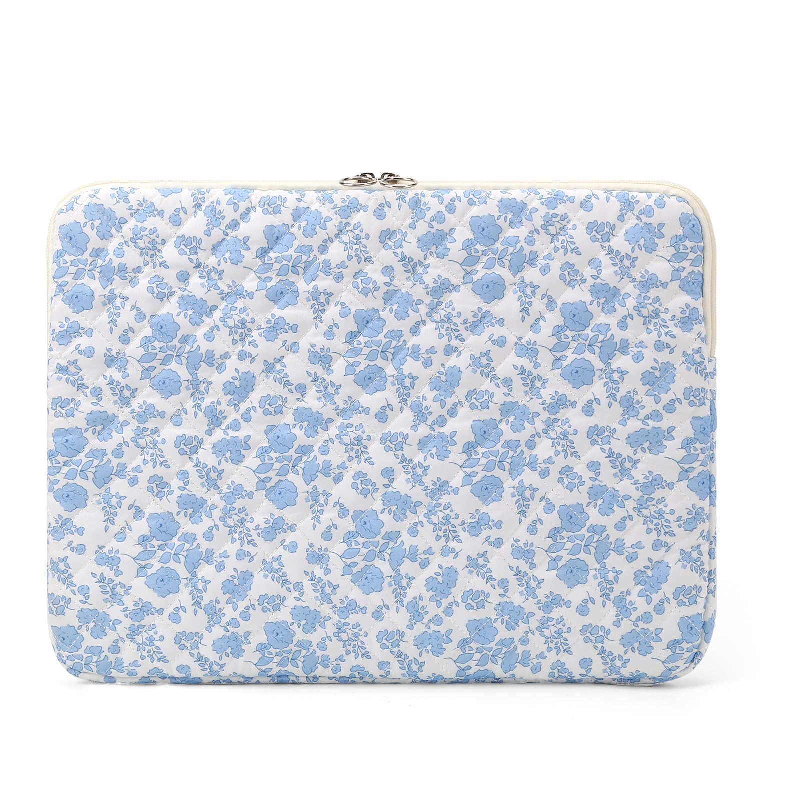 Puffy Quilted Floral Laptop Sleeve