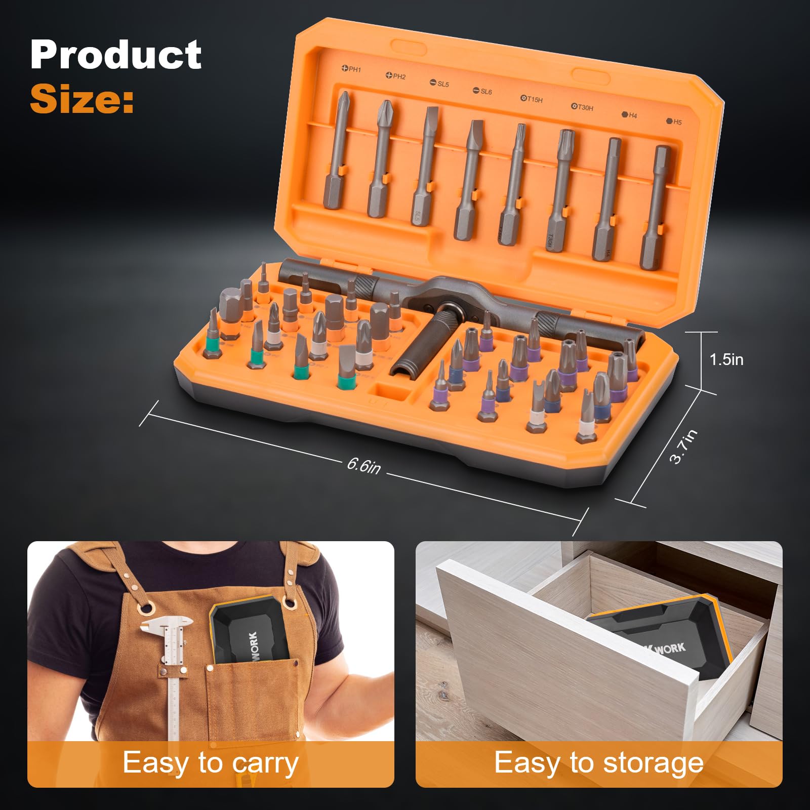 Modular Precision Ratchet Bit Set
