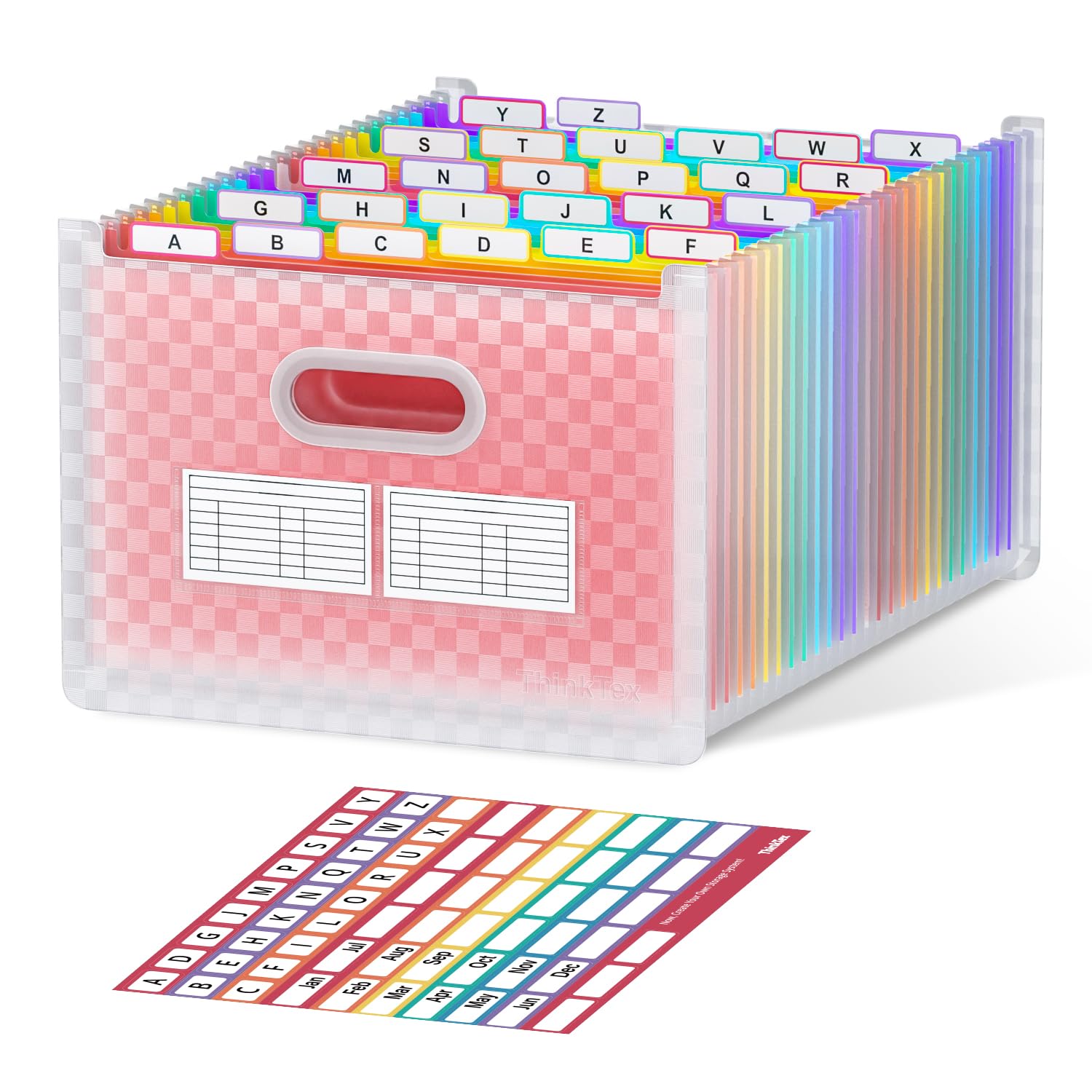 Vertical Accordion File Organizer, A-Z Tabs, Green
