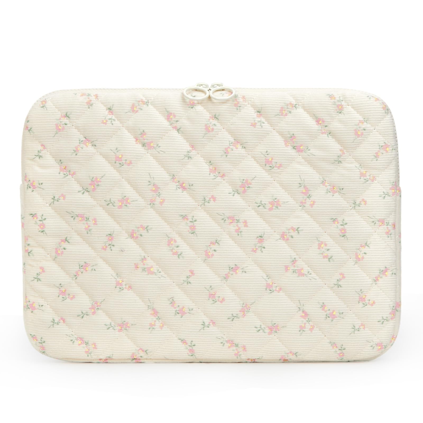 Puffy Quilted Floral Laptop Sleeve