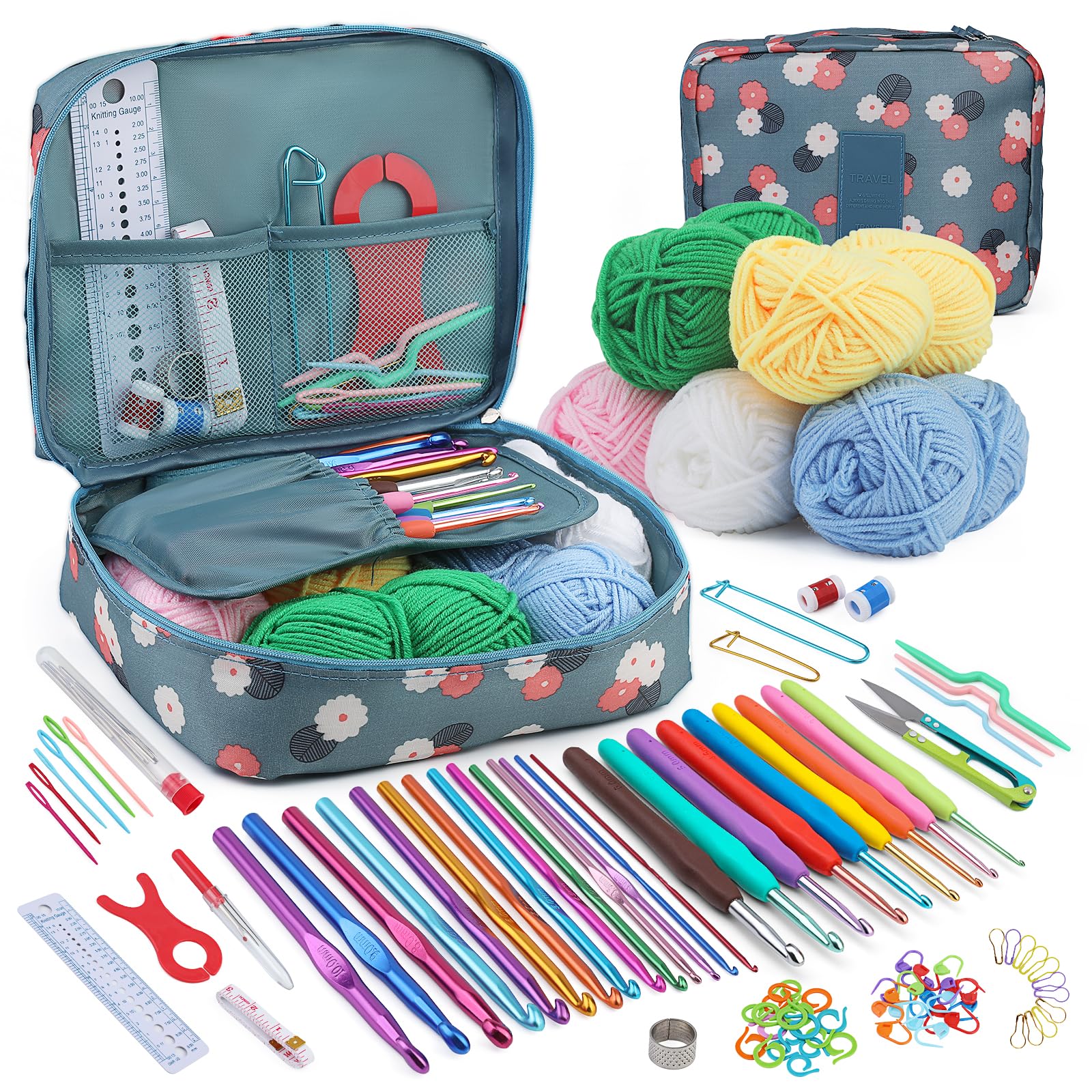 Deluxe Crochet Starter Kit with Ergonomic Hooks