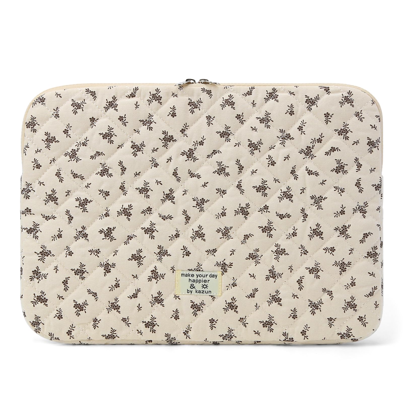 Puffy Quilted Floral Laptop Sleeve