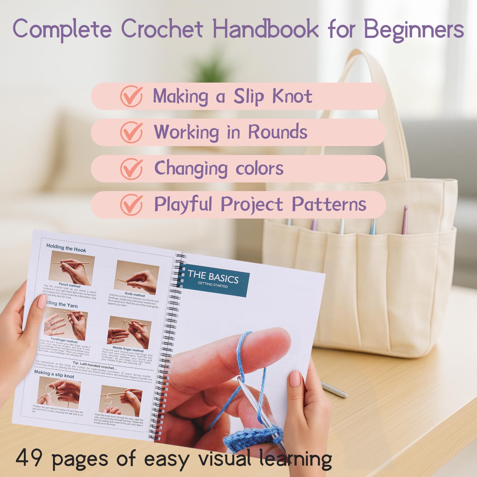 Essential Crochet Starter Kit with Yarns, Hooks & Guides