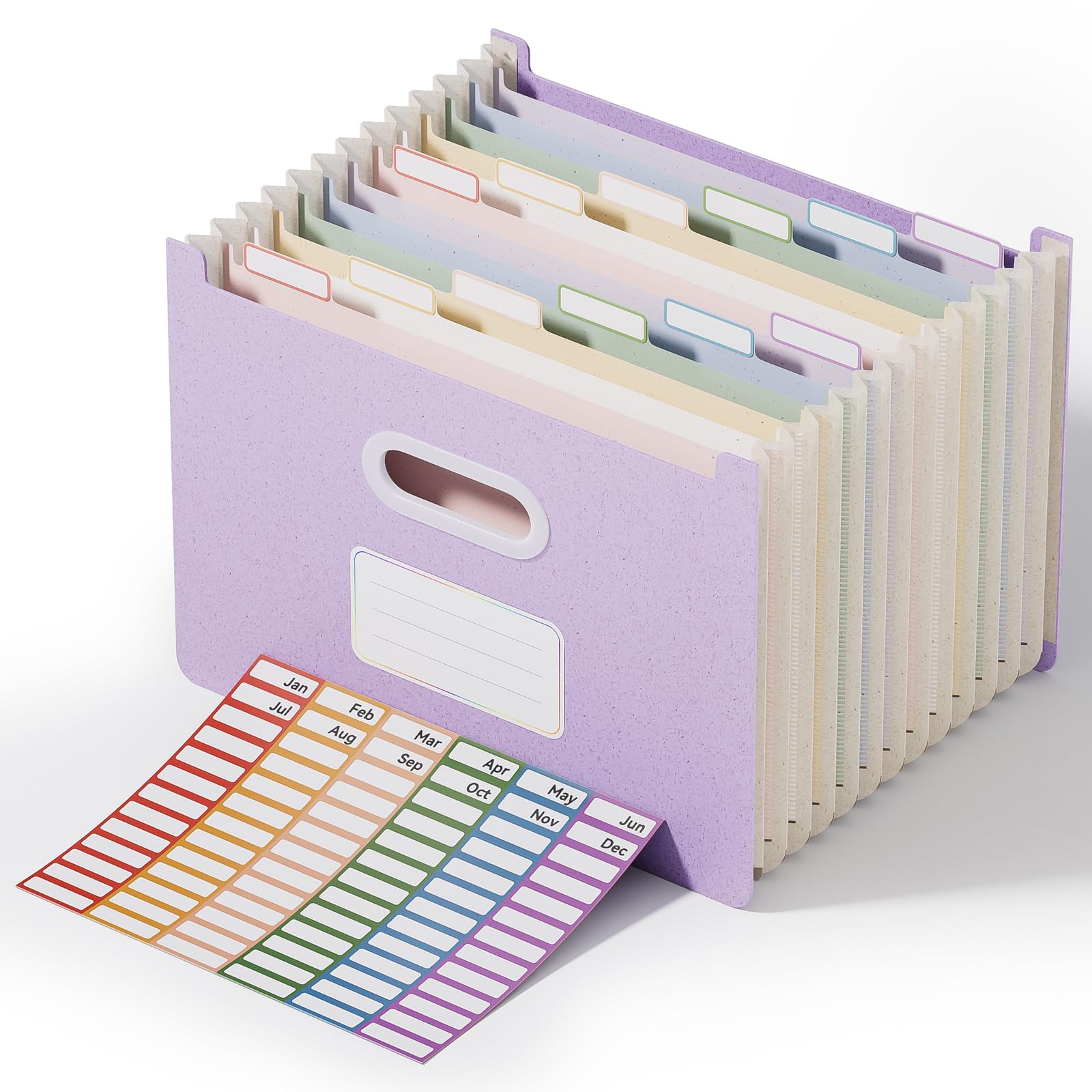 Vertical Accordion File Organizer, A-Z Tabs, Green