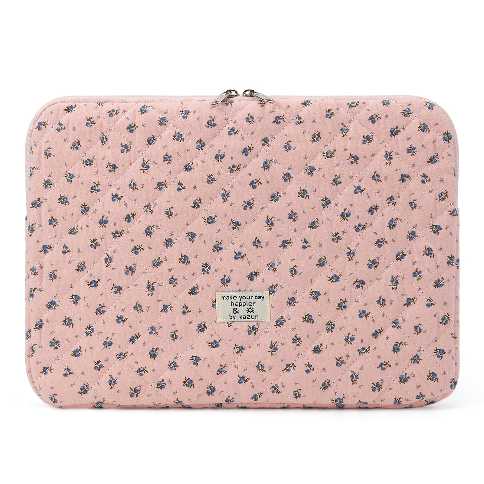 Puffy Quilted Floral Laptop Sleeve