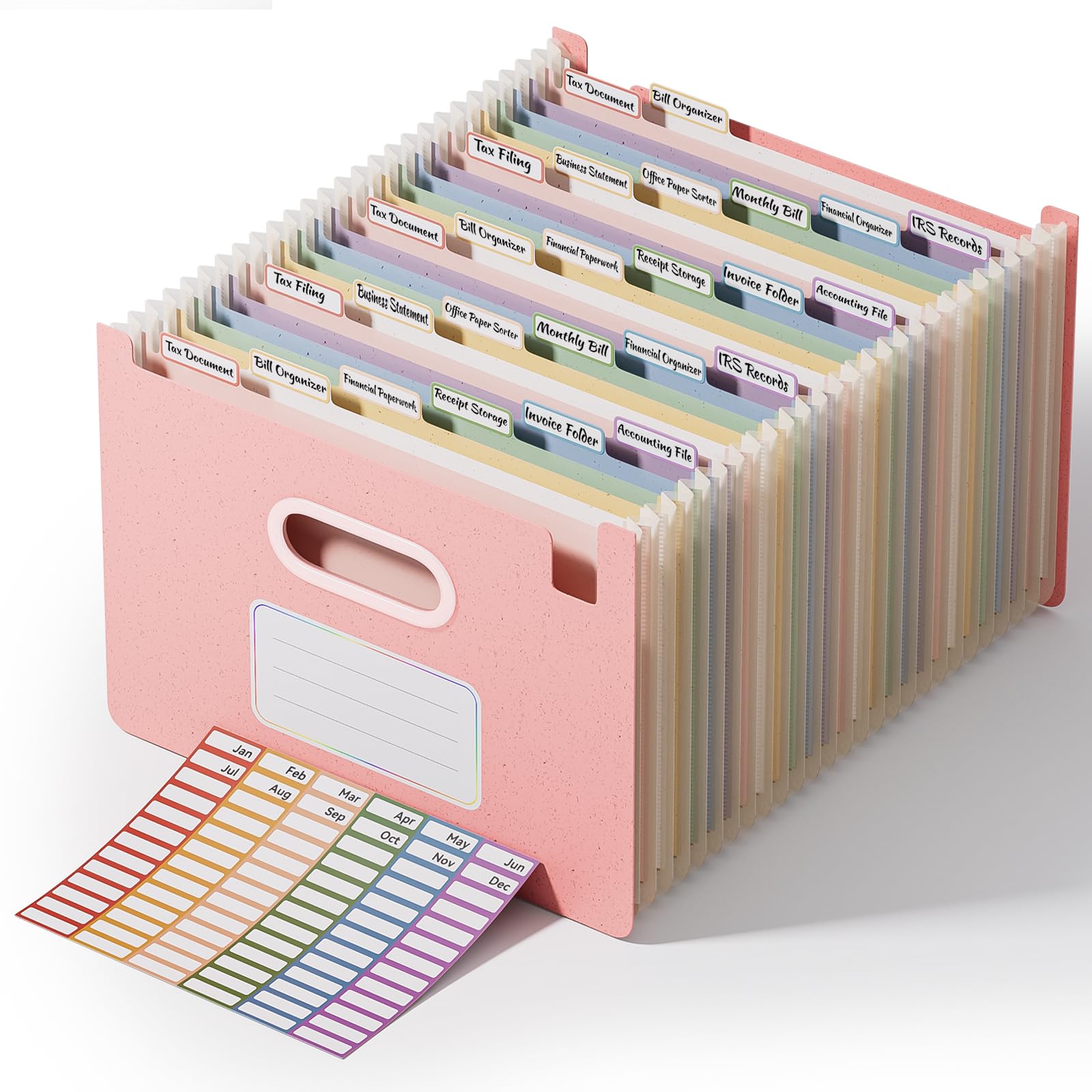 Vertical Accordion File Organizer, A-Z Tabs, Green
