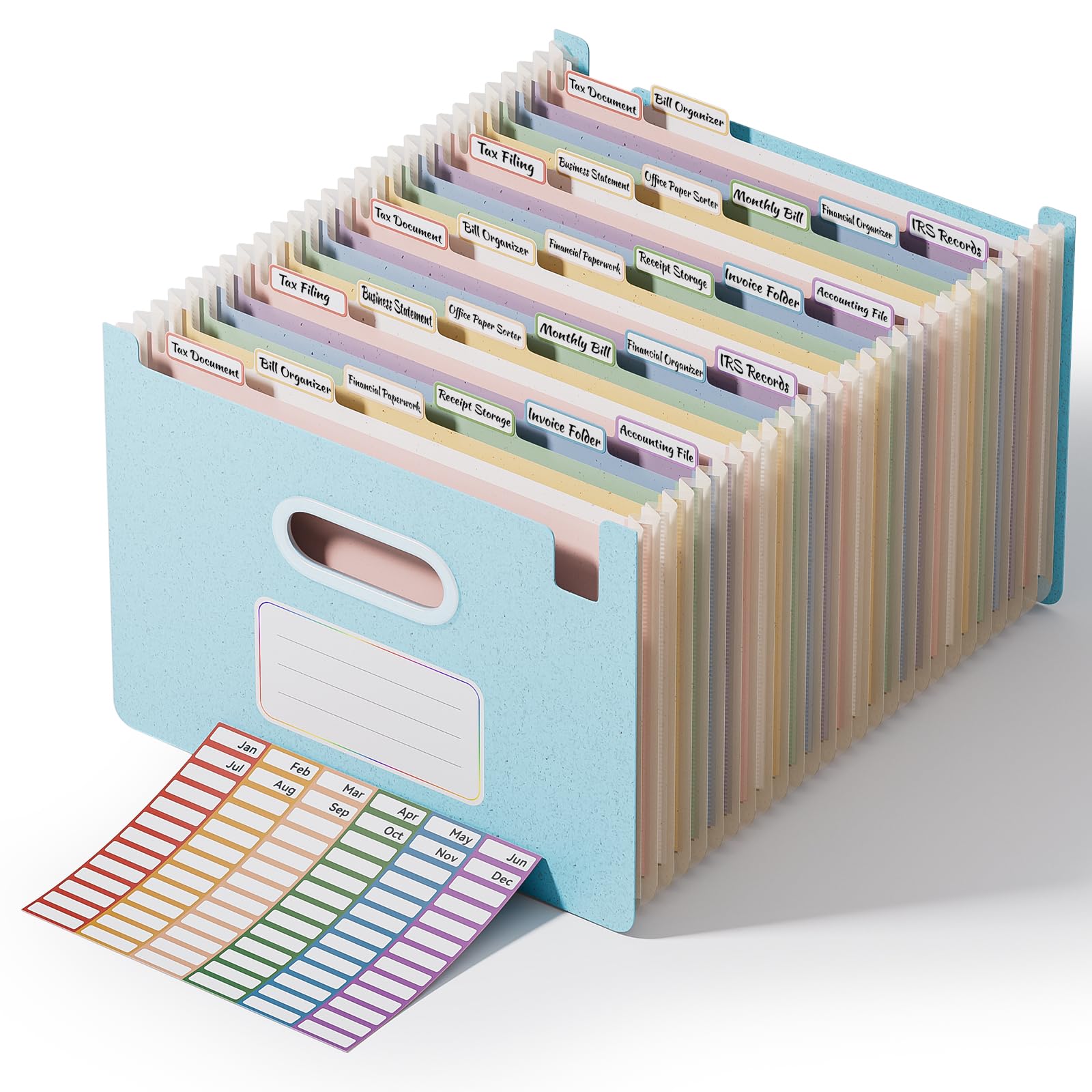 Vertical Accordion File Organizer, A-Z Tabs, Green