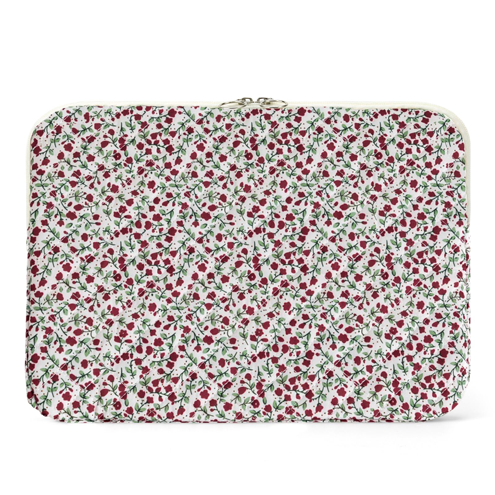 Puffy Quilted Floral Laptop Sleeve