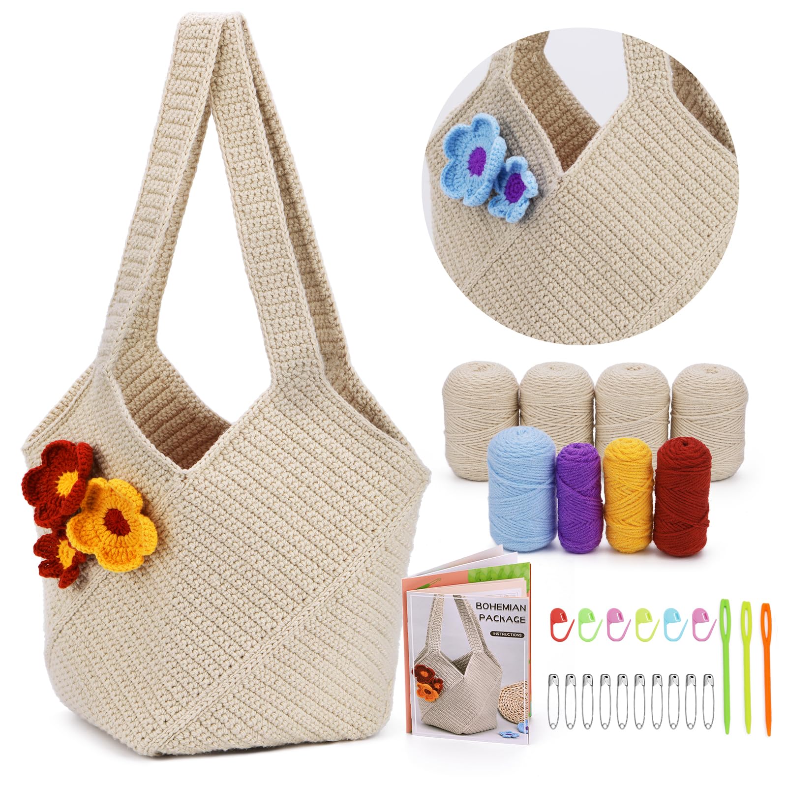 Deluxe Crochet Starter Kit with Ergonomic Hooks
