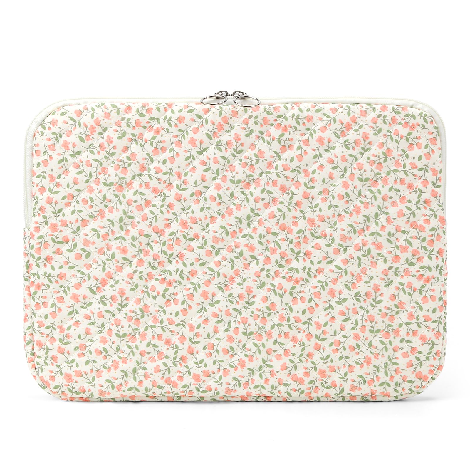 Puffy Quilted Floral Laptop Sleeve