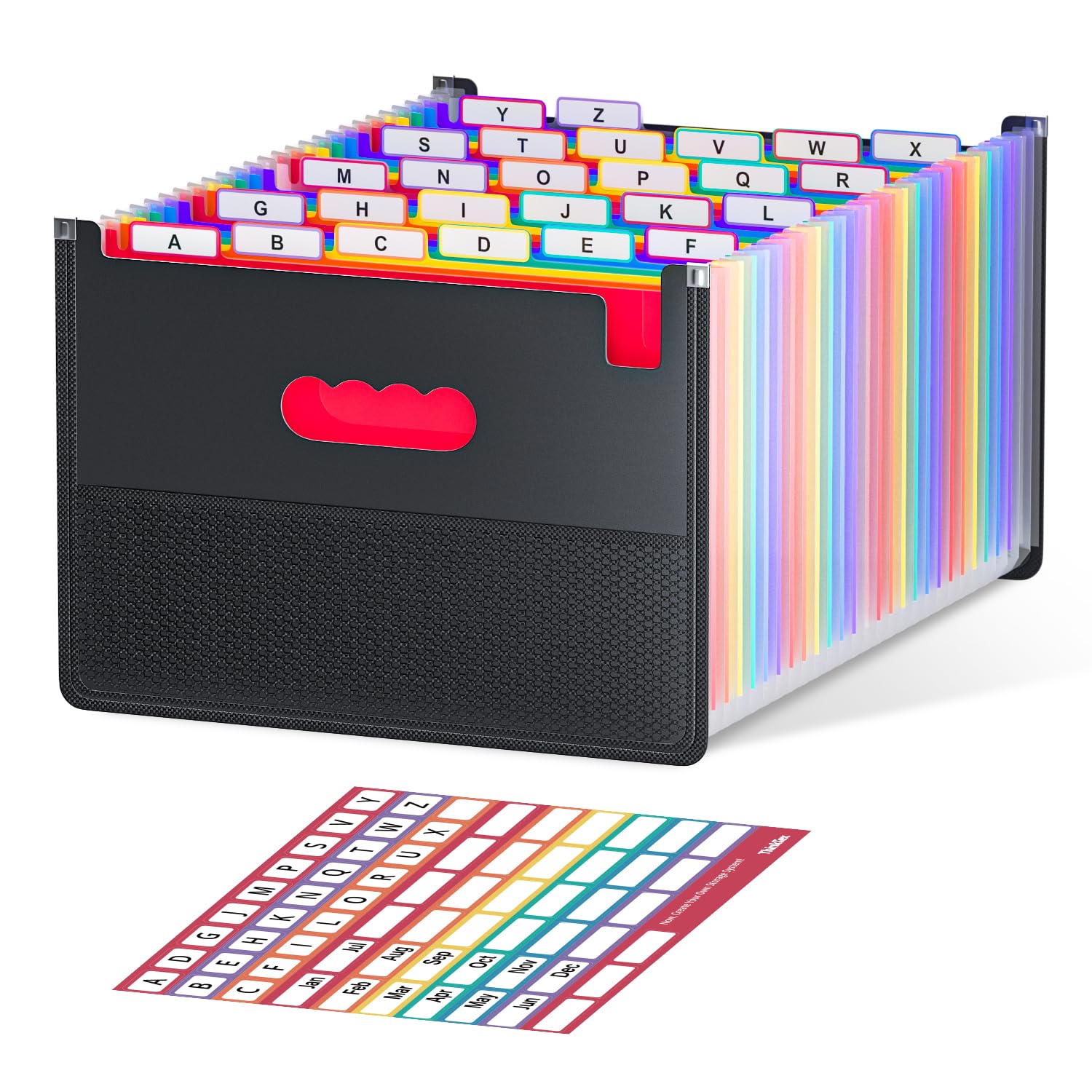 Vertical Accordion File Organizer, A-Z Tabs, Green