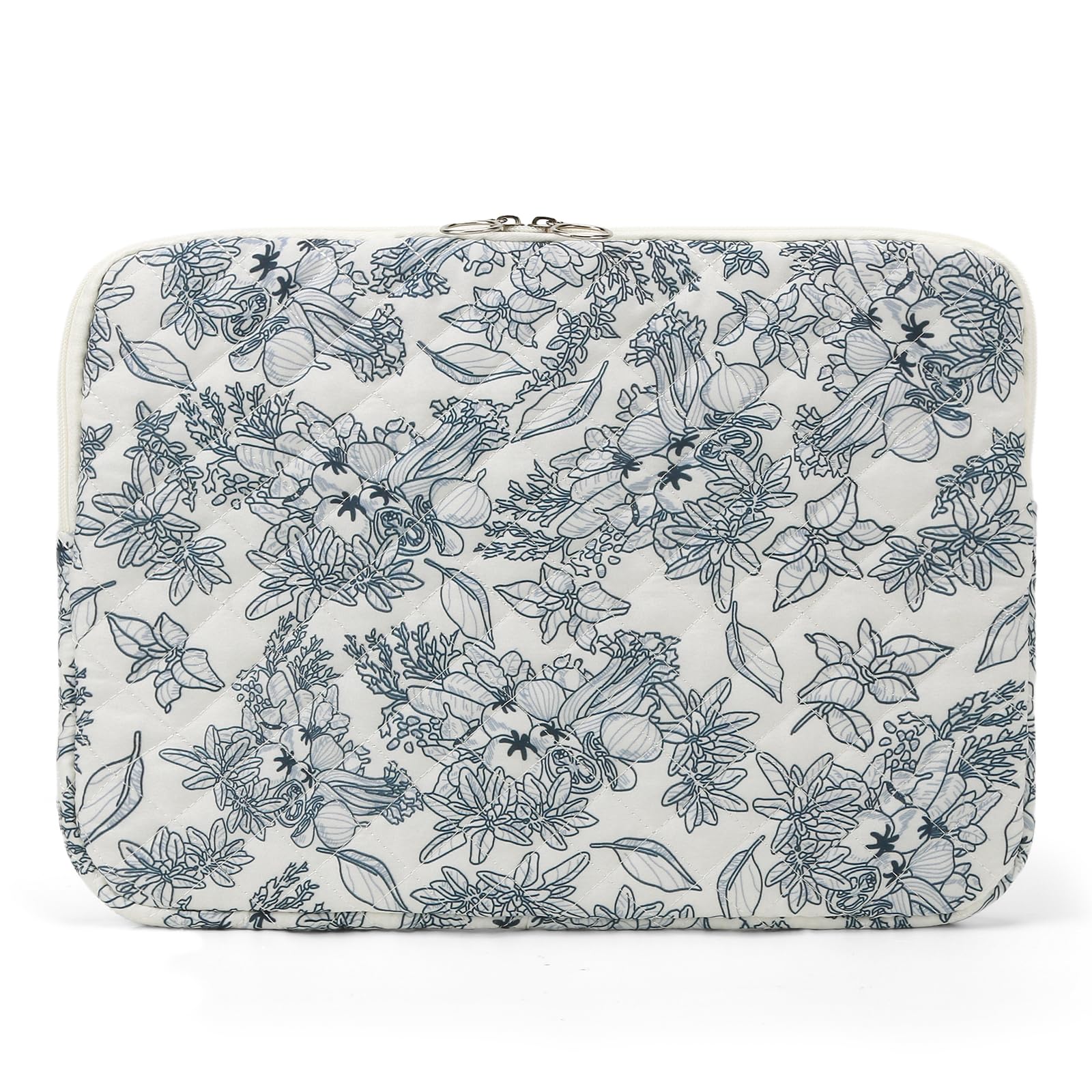 Puffy Quilted Floral Laptop Sleeve
