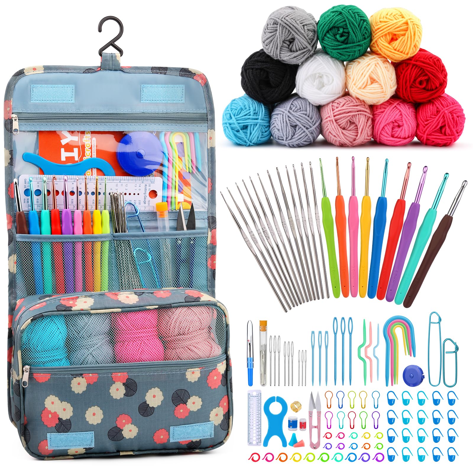 Deluxe Crochet Starter Kit with Ergonomic Hooks