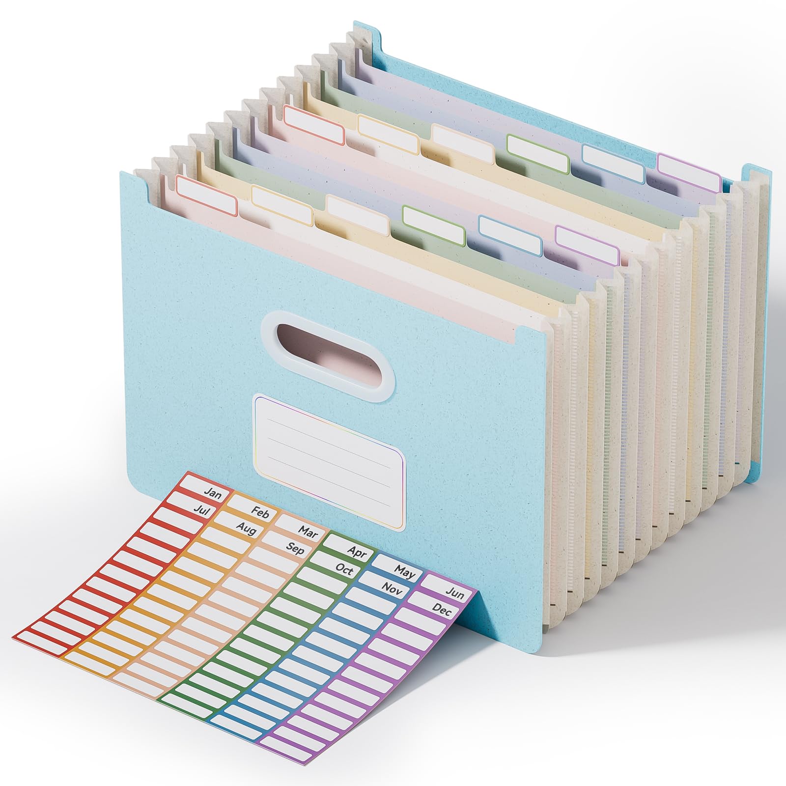 Vertical Accordion File Organizer, A-Z Tabs, Green