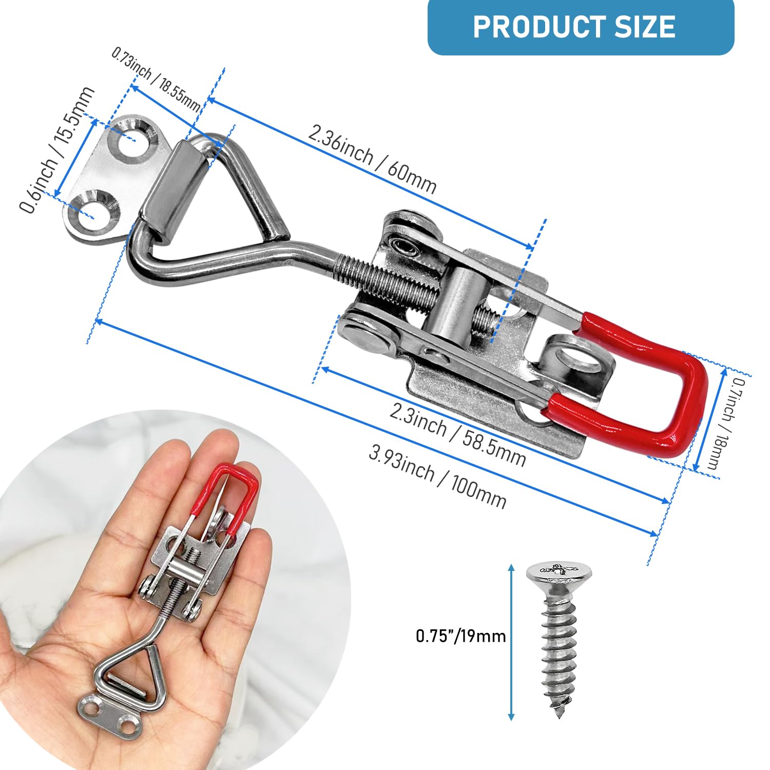 Stainless Steel Adjustable Lockable Toggle Clamp