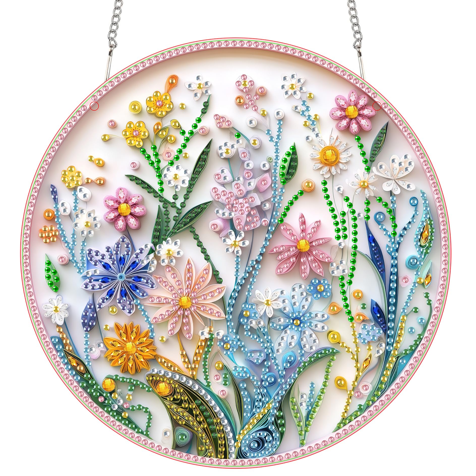 DIY Crystal Floral Suncatcher Pendant