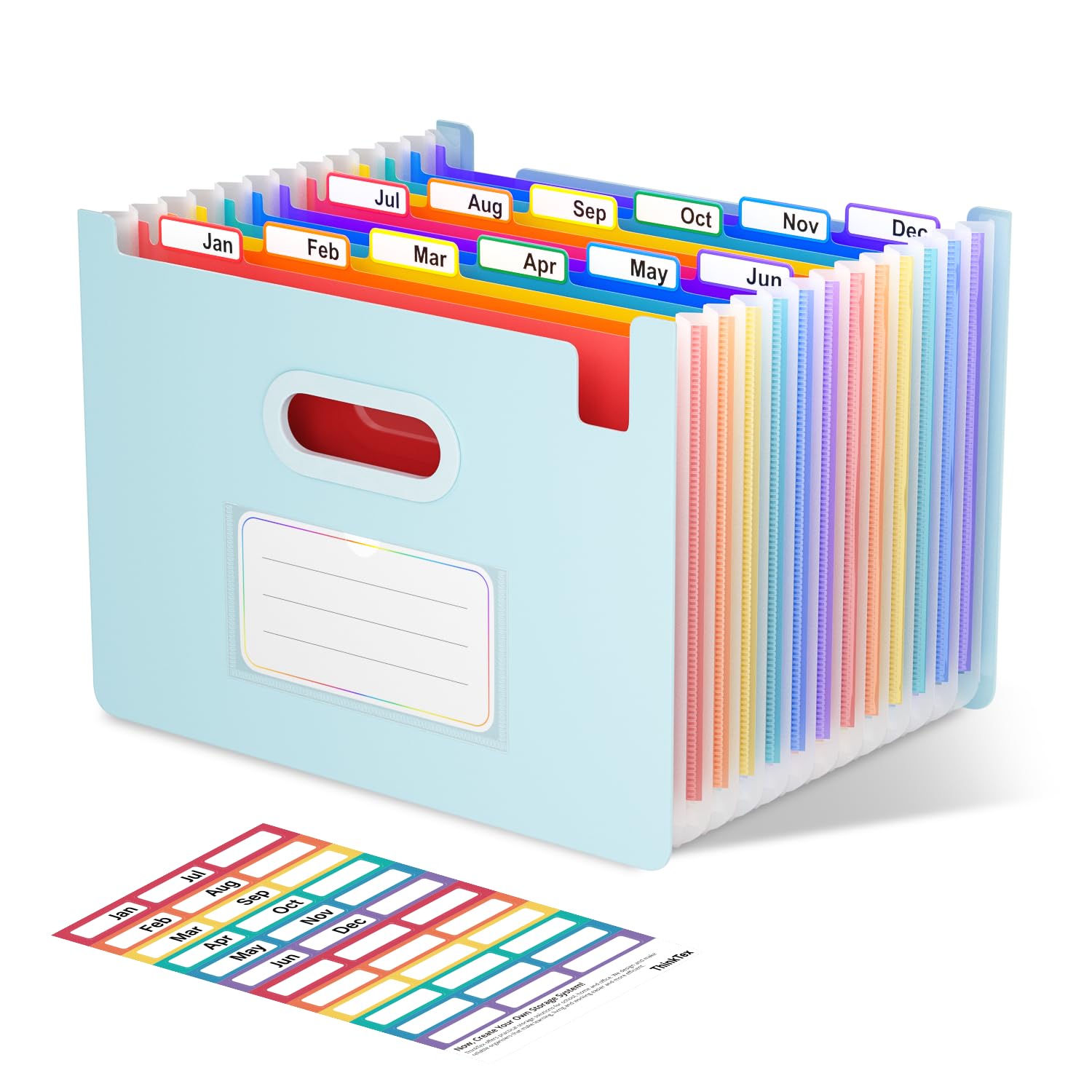 Vertical Accordion File Organizer, A-Z Tabs, Green