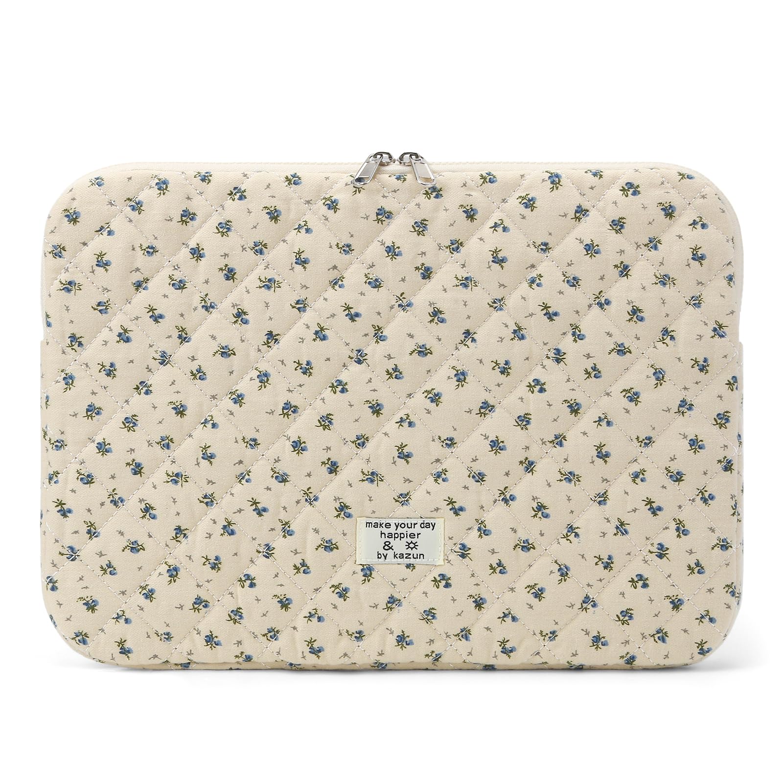Puffy Quilted Floral Laptop Sleeve