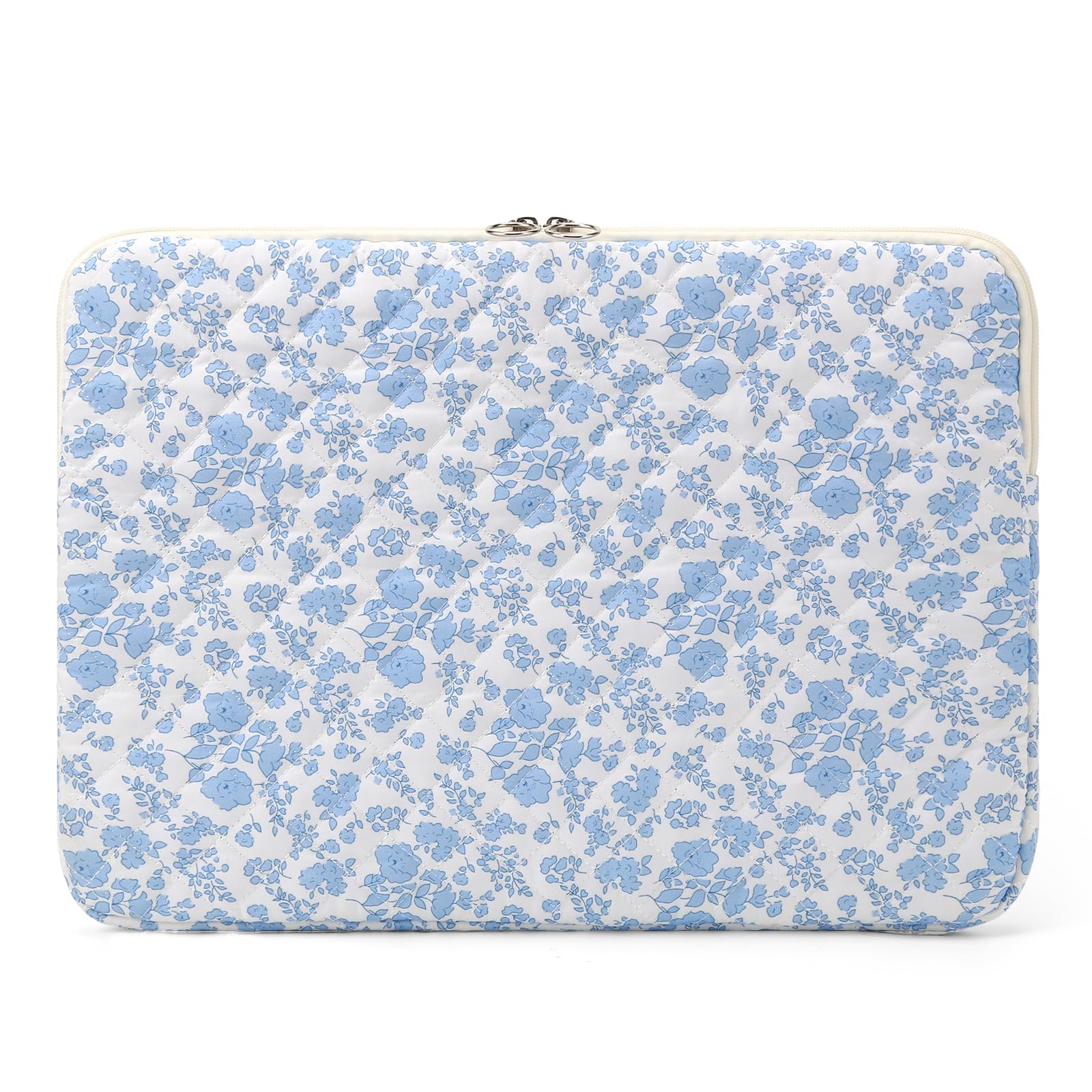 Puffy Quilted Floral Laptop Sleeve