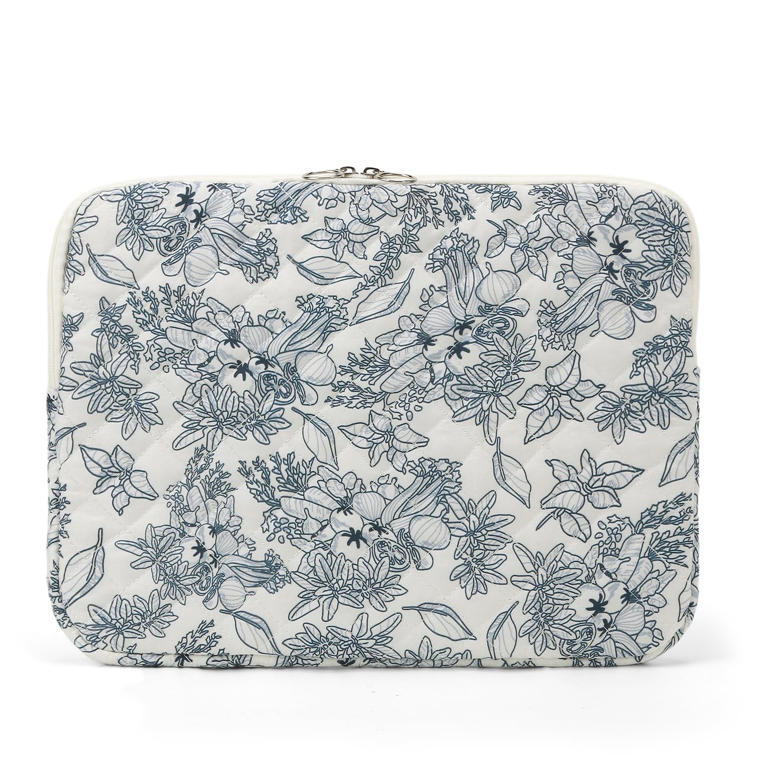 Puffy Quilted Floral Laptop Sleeve